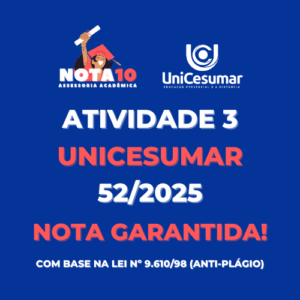 Atividade 3 – Química Geral e Orgânica – 52/2025